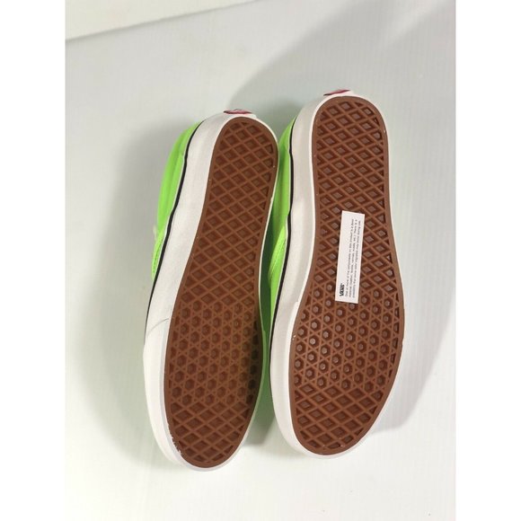 Vans Classic Slip On Neon Green Gecko/White Shoes - Picture 12 of 14
